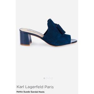 ❗️NEW Karl Lagerfeld navy suede sandal heels ❗️